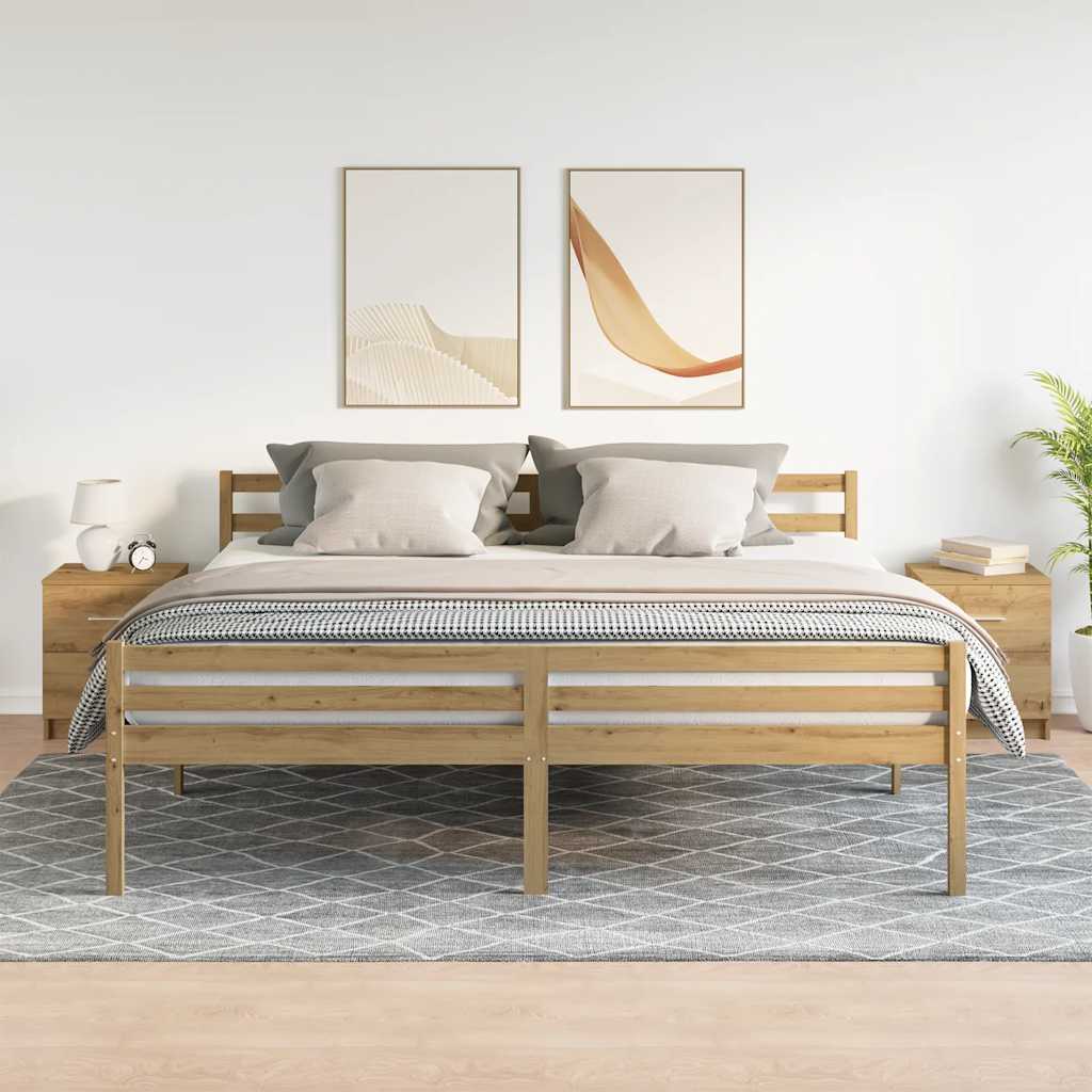 Noćni ormarići 2 kom s 2 ladice Artisan hrast 40x36x50 cm