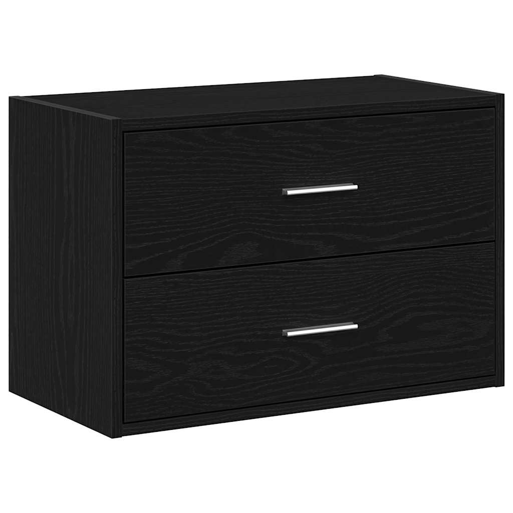 Ormarić s 2 ladice crni hrast 60x31x40 cm konstruirano drvo