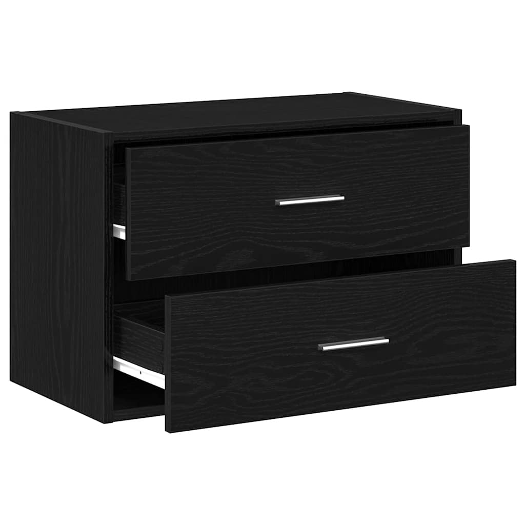 Ormarić s 2 ladice crni hrast 60x31x40 cm konstruirano drvo