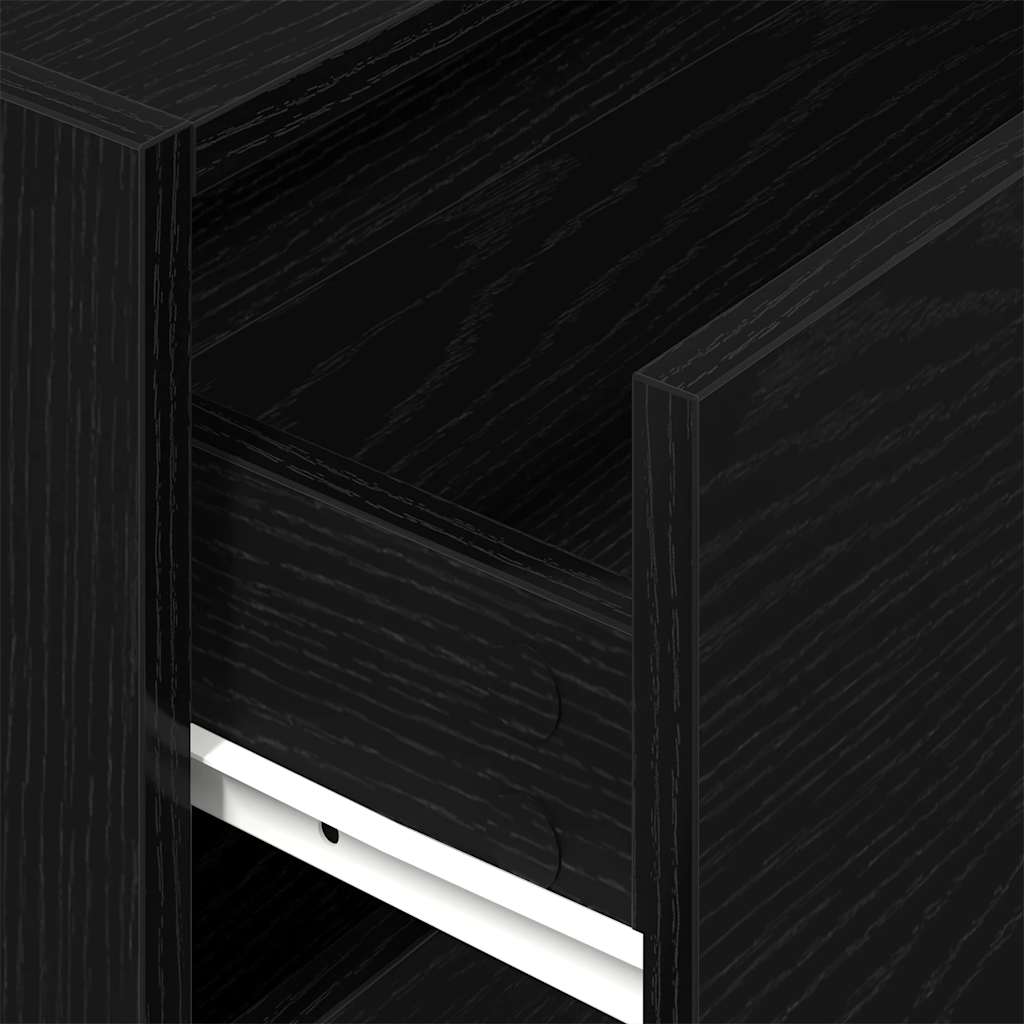 Ormarić s 2 ladice crni hrast 60x31x40 cm konstruirano drvo