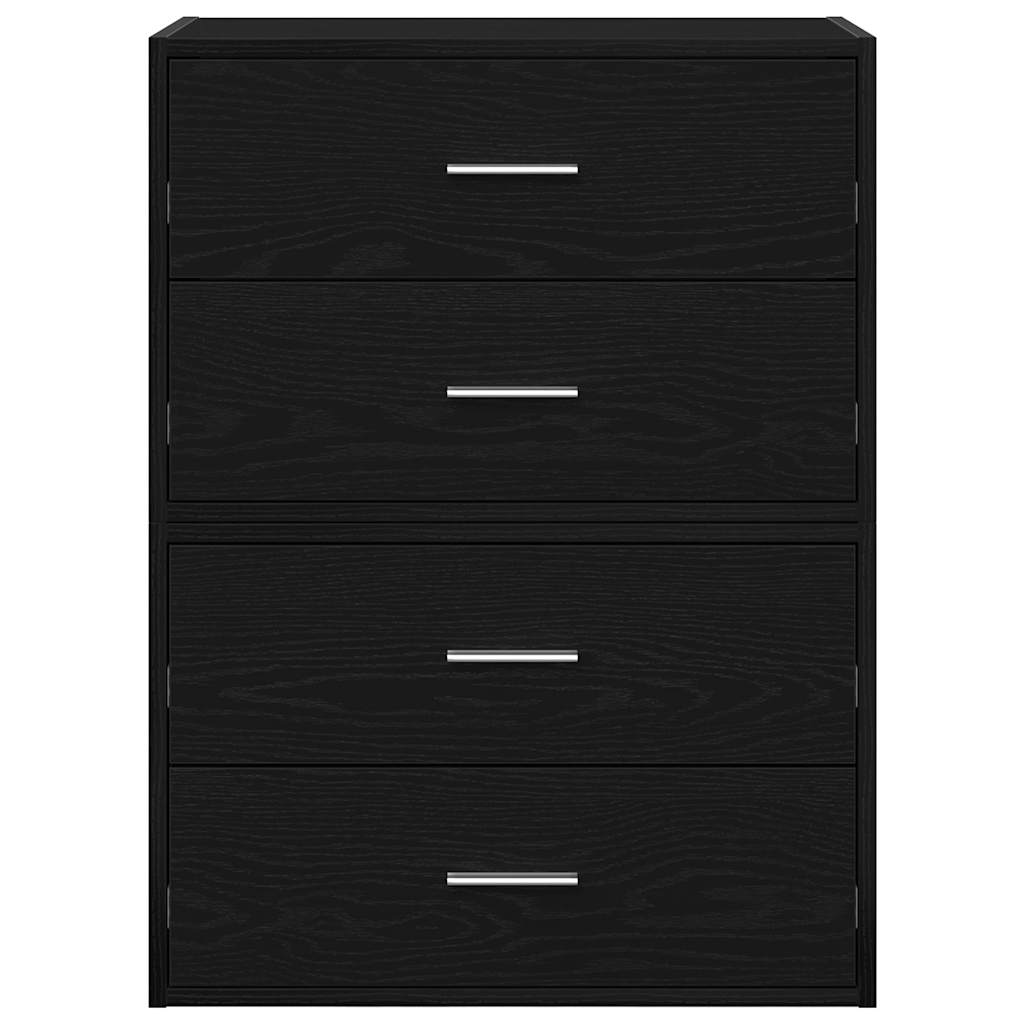 Ormari s 2 ladice 2 kom crni hrast 60x31x40cm konstruirano drvo