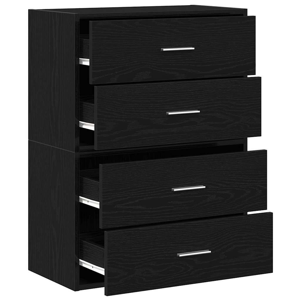 Ormari s 2 ladice 2 kom crni hrast 60x31x40cm konstruirano drvo