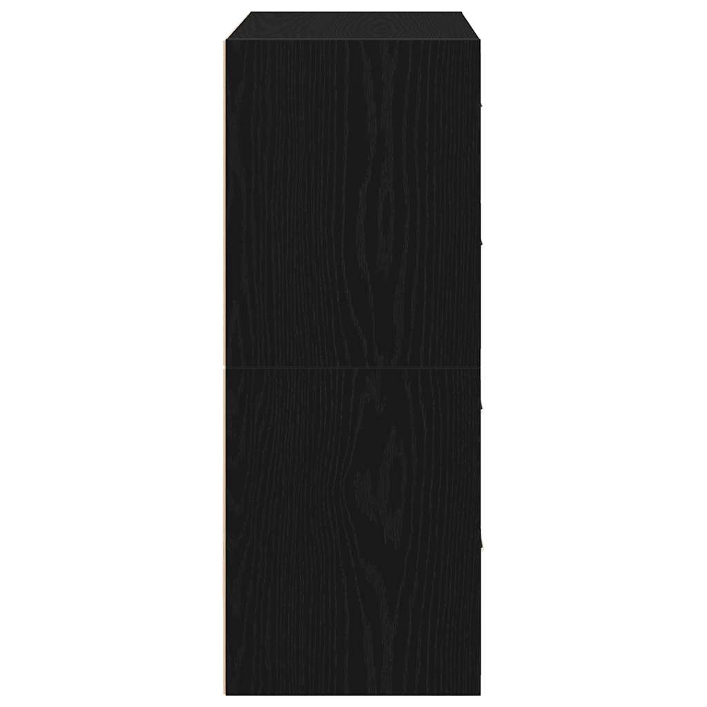 Ormari s 2 ladice 2 kom crni hrast 60x31x40cm konstruirano drvo