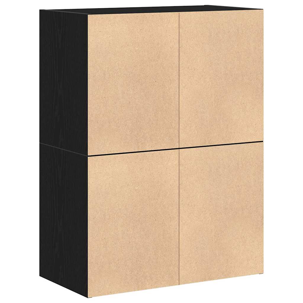 Ormari s 2 ladice 2 kom crni hrast 60x31x40cm konstruirano drvo