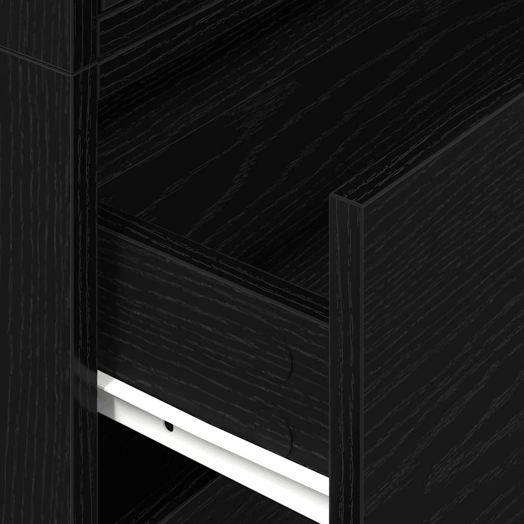 Ormari s 2 ladice 2 kom crni hrast 60x31x40cm konstruirano drvo