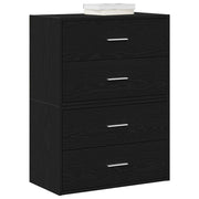 Ormari s 2 ladice 2 kom crni hrast 60x31x40cm konstruirano drvo