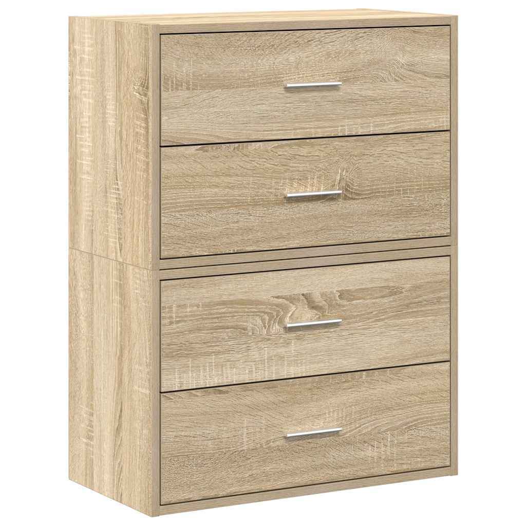 Ormari s 2 ladice 2 kom boja hrast 60x31x40cm konstruirano drvo