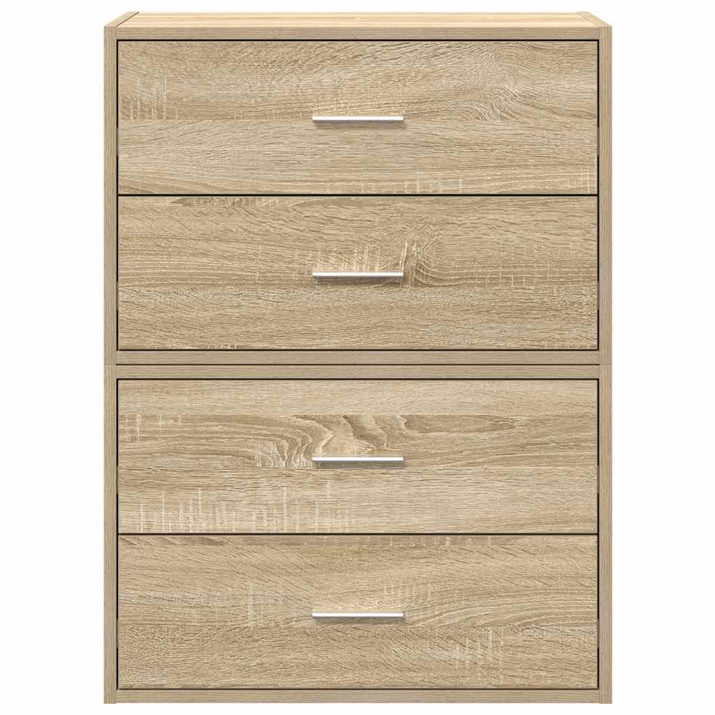 Ormari s 2 ladice 2 kom boja hrast 60x31x40cm konstruirano drvo