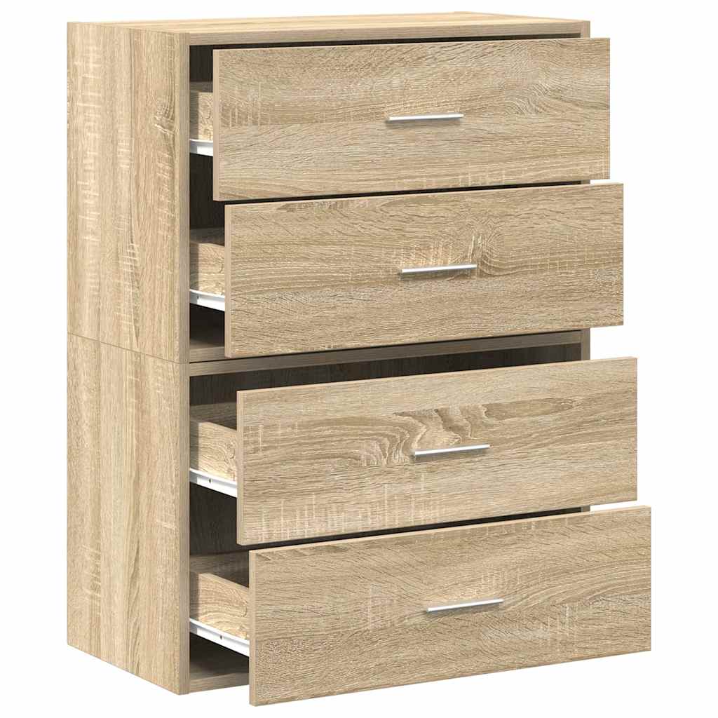 Ormari s 2 ladice 2 kom boja hrast 60x31x40cm konstruirano drvo