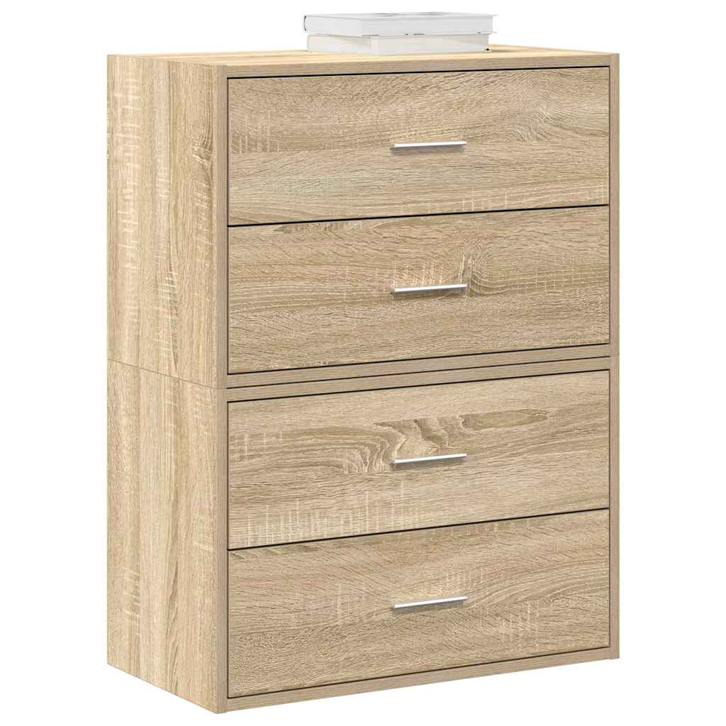 Ormari s 2 ladice 2 kom boja hrast 60x31x40cm konstruirano drvo