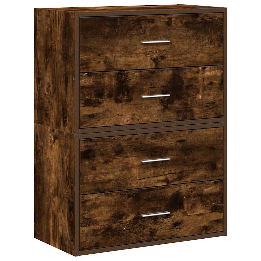 Ormari s 2 ladice 2 kom boja hrast 60x31x40cm konstruirano drvo