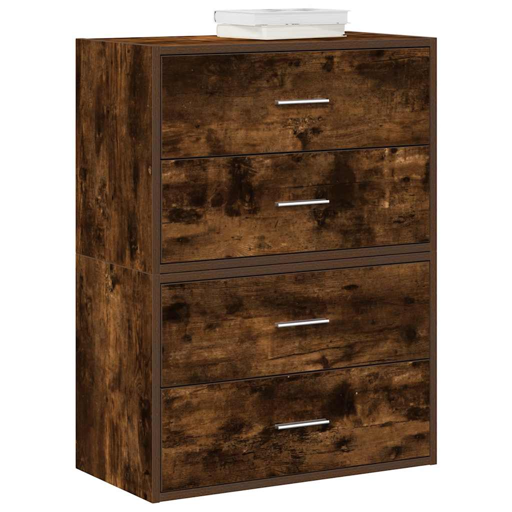 Ormari s 2 ladice 2 kom boja hrast 60x31x40cm konstruirano drvo