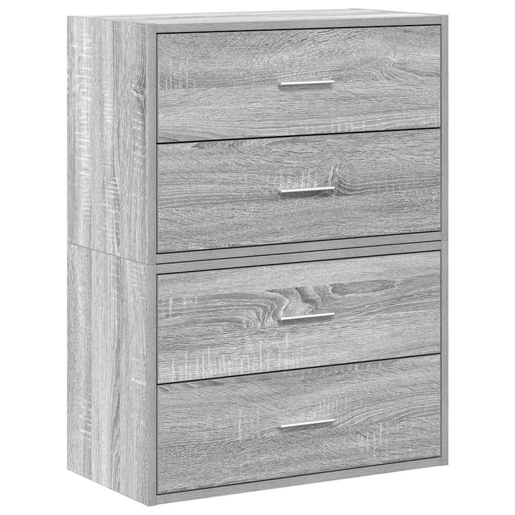 Ormari s 2 ladice 2 kom boja hrast 60x31x40cm konstruirano drvo