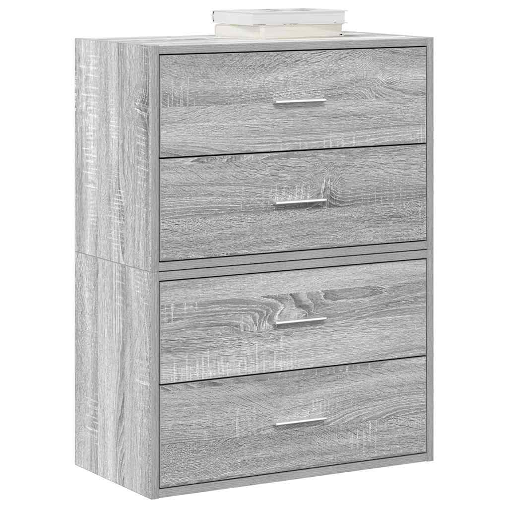Ormari s 2 ladice 2 kom boja hrast 60x31x40cm konstruirano drvo