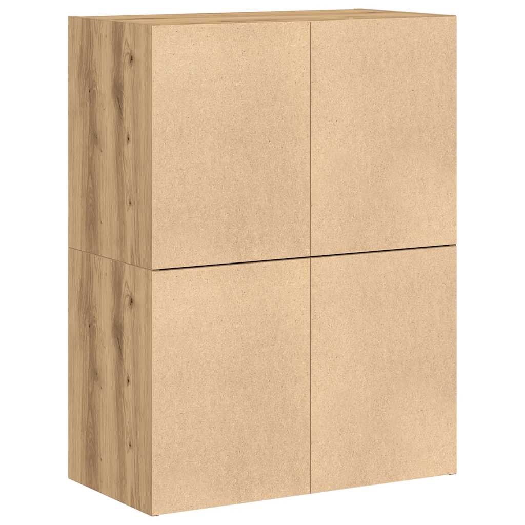 Ormari s 2 ladice 2 kom boja hrast 60x31x40cm konstruirano drvo