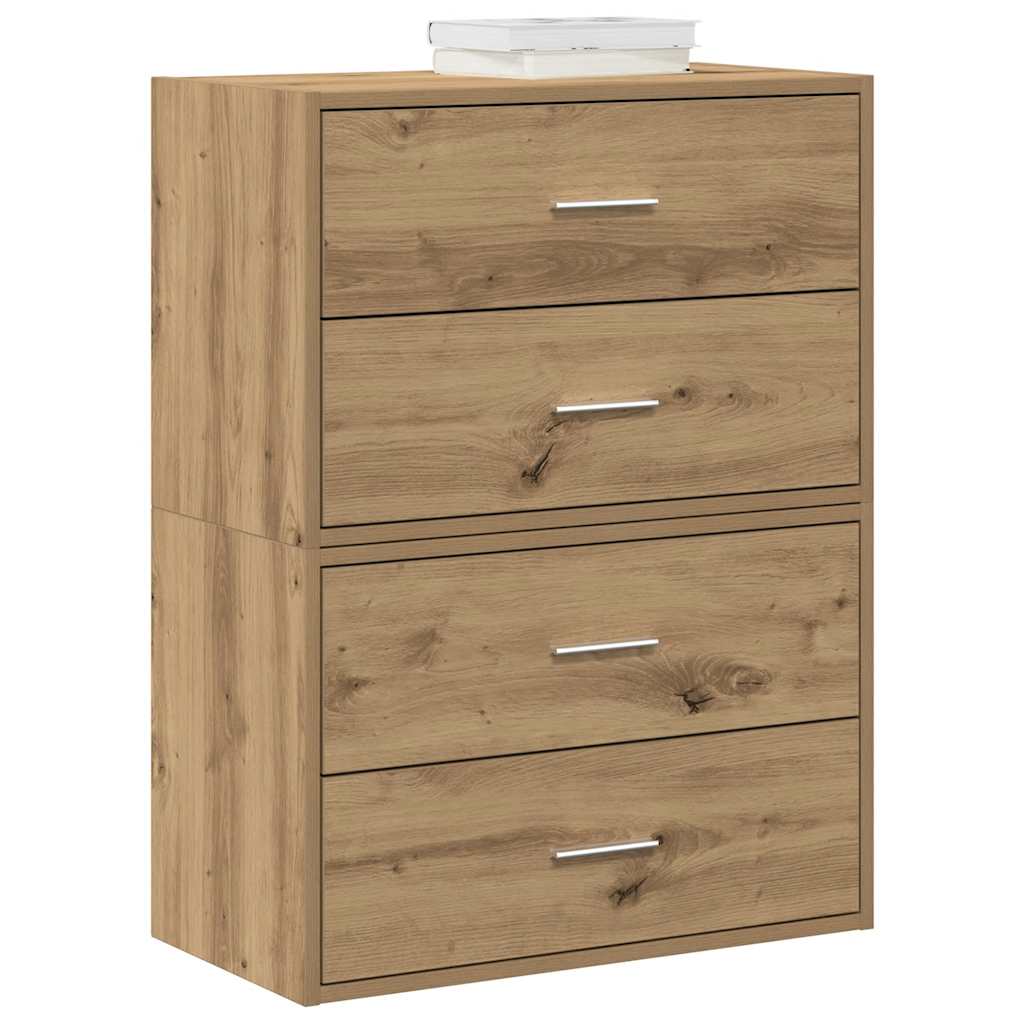 Ormari s 2 ladice 2 kom boja hrast 60x31x40cm konstruirano drvo