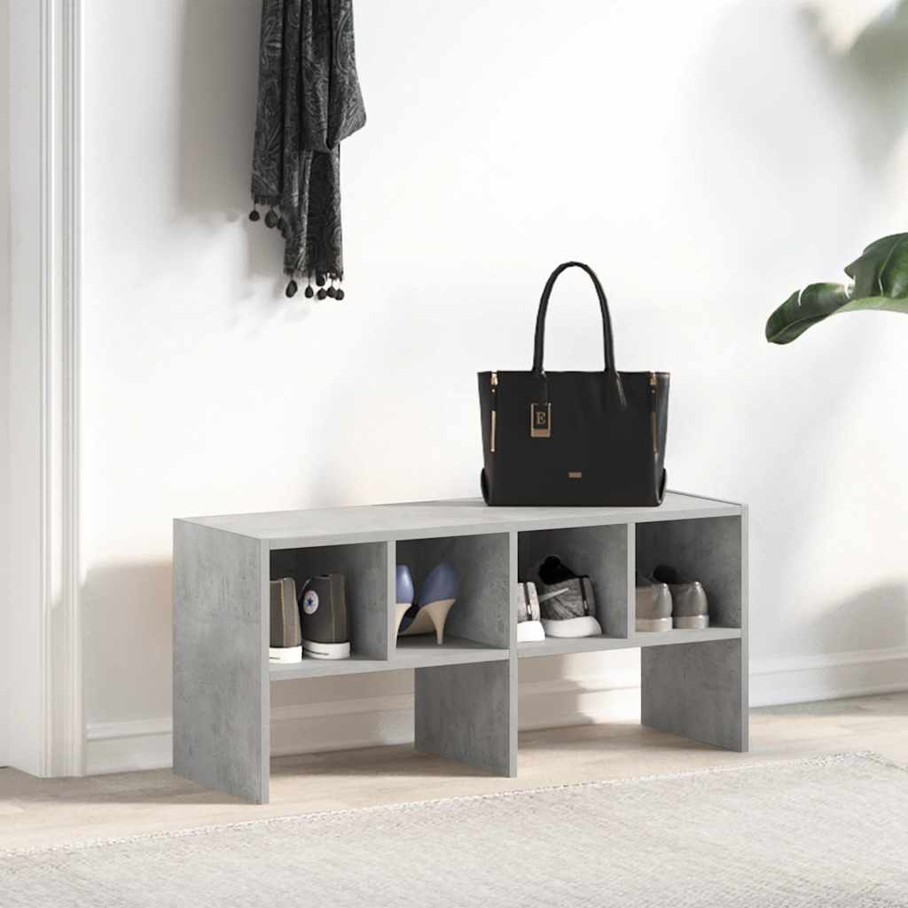 Stalak za cipele koji se može složiti beton sivi 89,5x30x40 cm