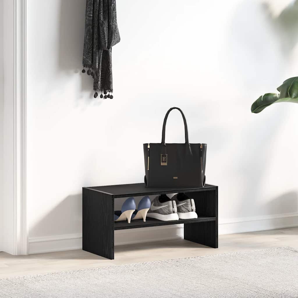 Stalak za cipele koji se može složiti crni hrast 60x30x30,5 cm