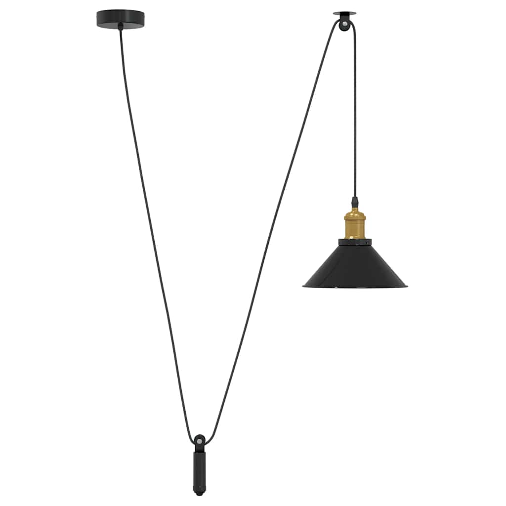 Visilica podesiva po visini E27 sjajno crna Ø 22 cm metal