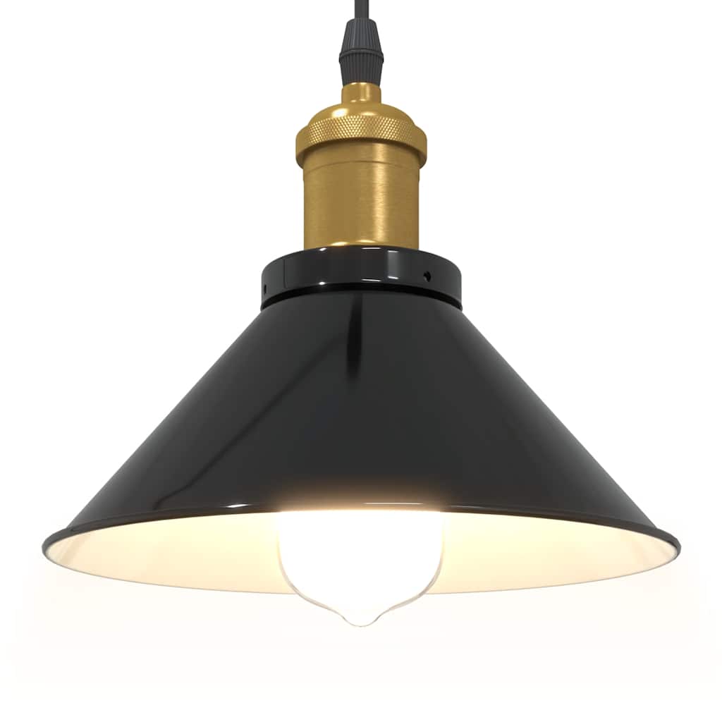 Visilica podesiva po visini E27 sjajno crna Ø 22 cm metal