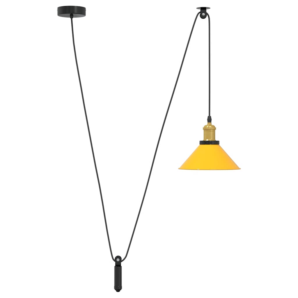 Visilica podesiva po visini E27 sjajno žuta Ø 22 cm metal