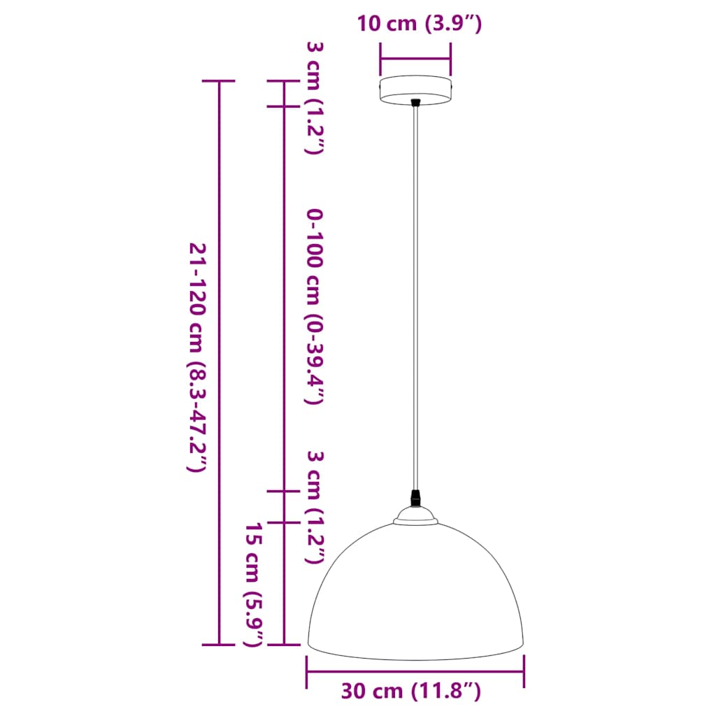 Viseće svjetiljke 2 kom podesive visine E27 crne Ø 30 cm metal