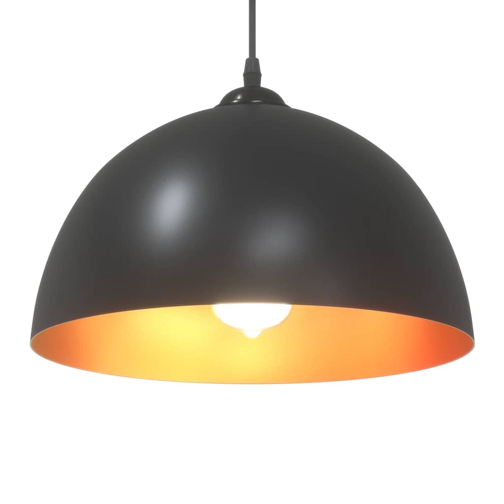 Viseće svjetiljke 2 kom podesive visine E27 crne Ø 30 cm metal