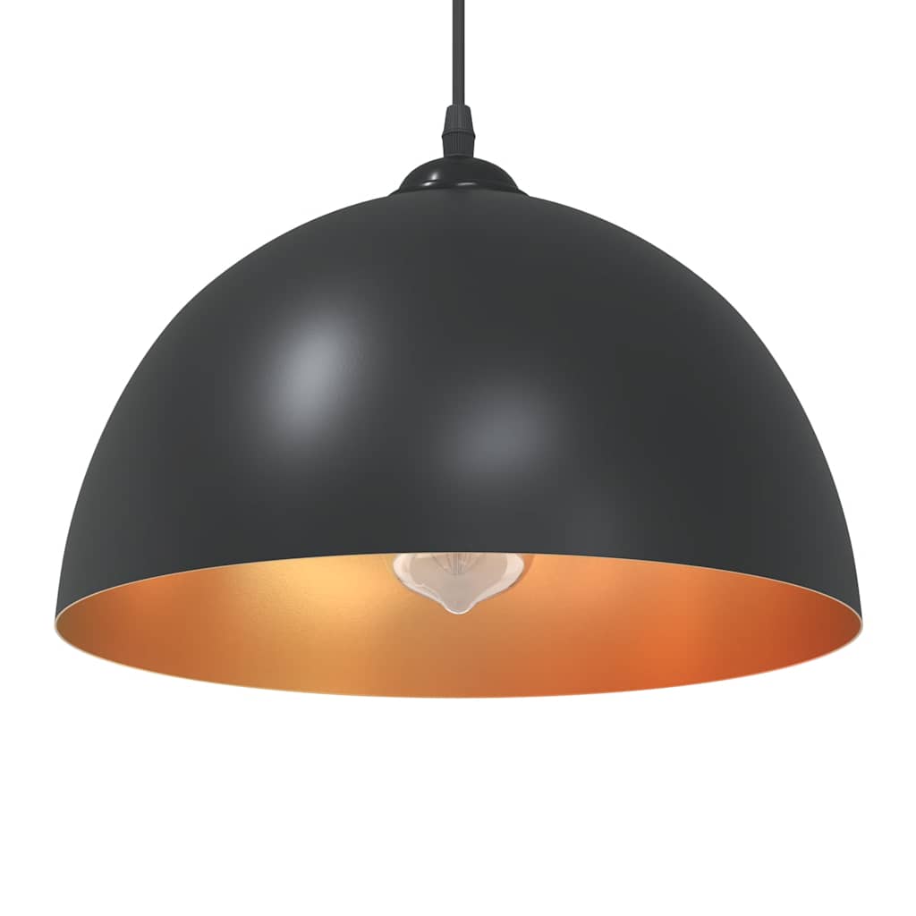 Viseće svjetiljke 2 kom podesive visine E27 crne Ø 30 cm metal