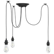 Visilica s 3 grla E27 crni metal