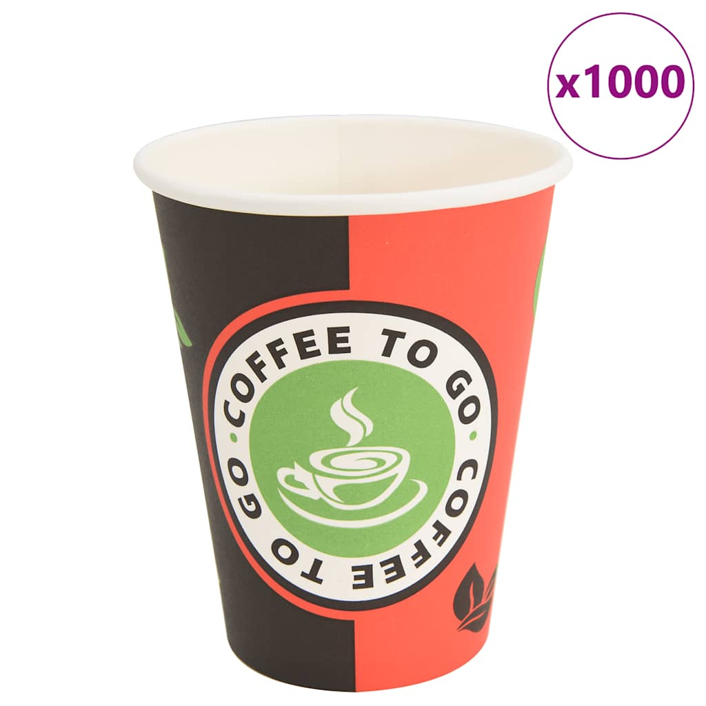 Papirnate šalice za kavu 1000 kom 12 oz 300 ml crvene i crne