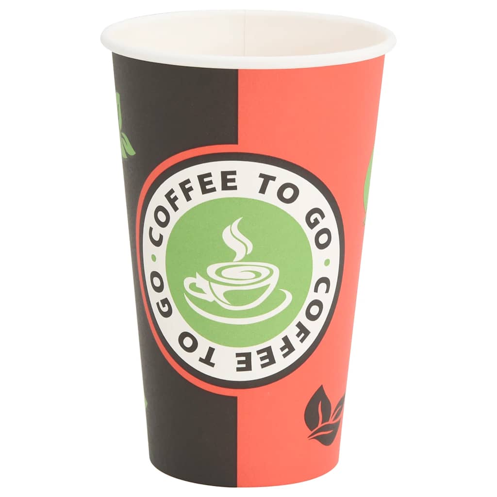 Papirnate šalice za kavu 1000 kom 16 oz 400 ml crvene i crne