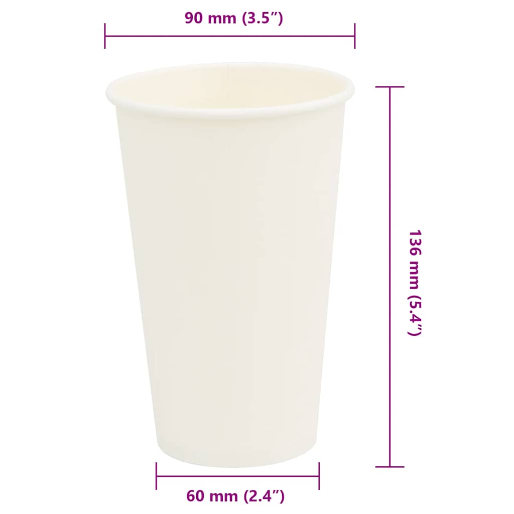 papirnate šalice za kavu 1000 kom 16 oz 400 ml bijele