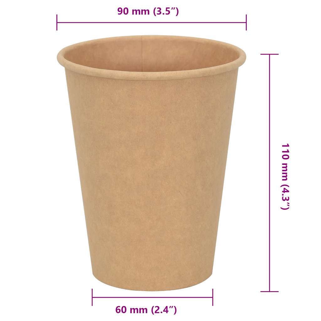 papirnate šalice za kavu 1000 kom 12 oz 300 ml smeđe