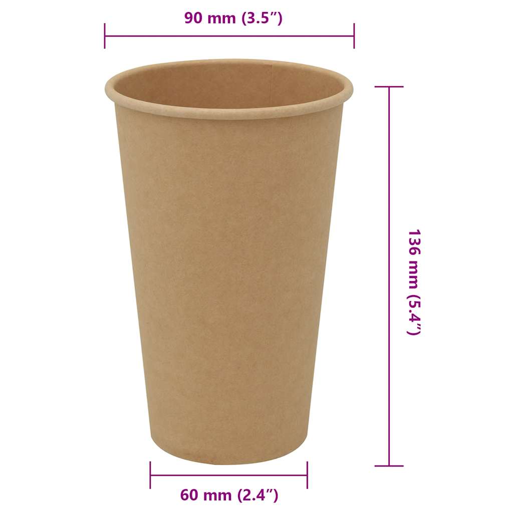 papirnate šalice za kavu 1000 kom 16 oz 400 ml smeđe