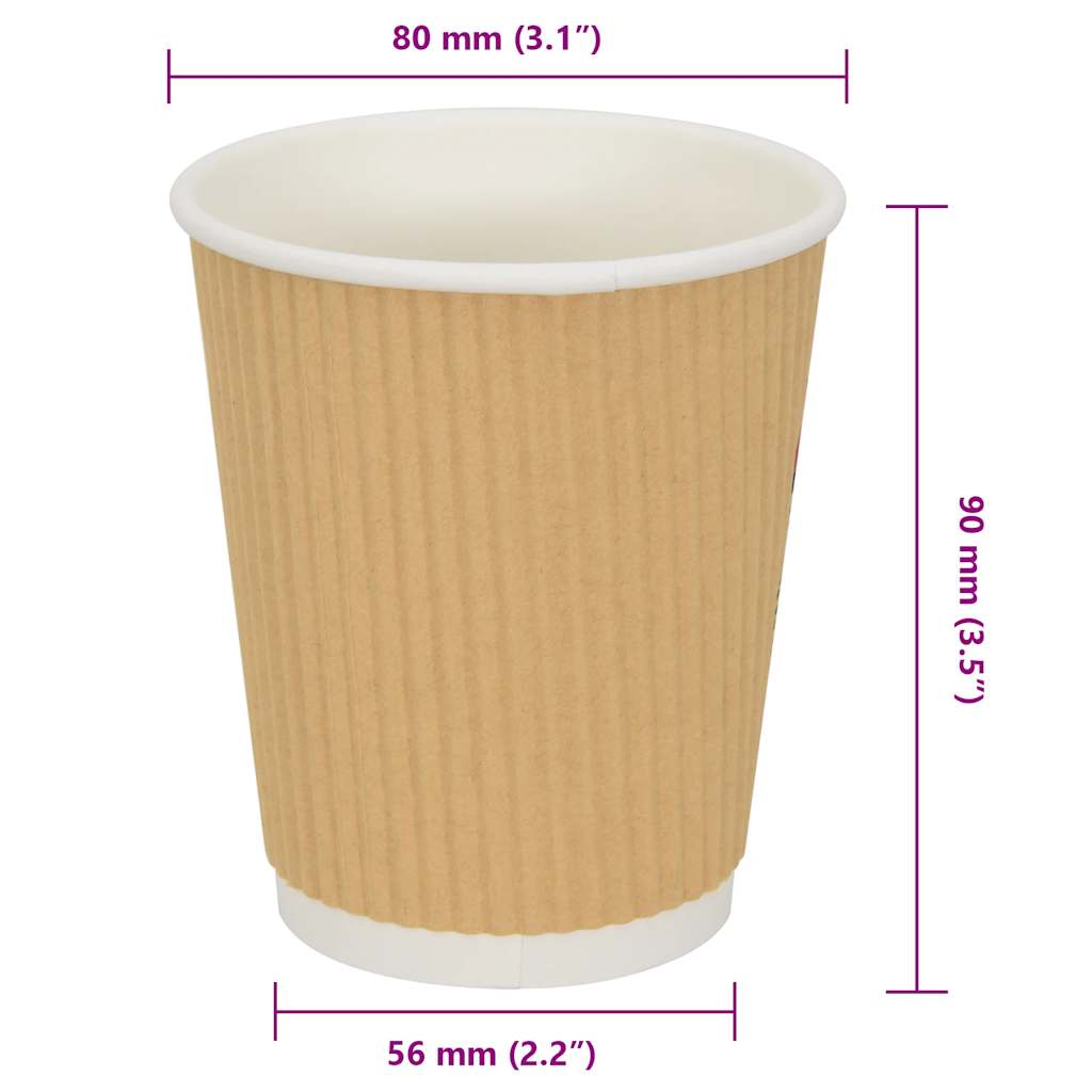 papirnate šalice za kavu 500 kom 8 oz 200 ml smeđe