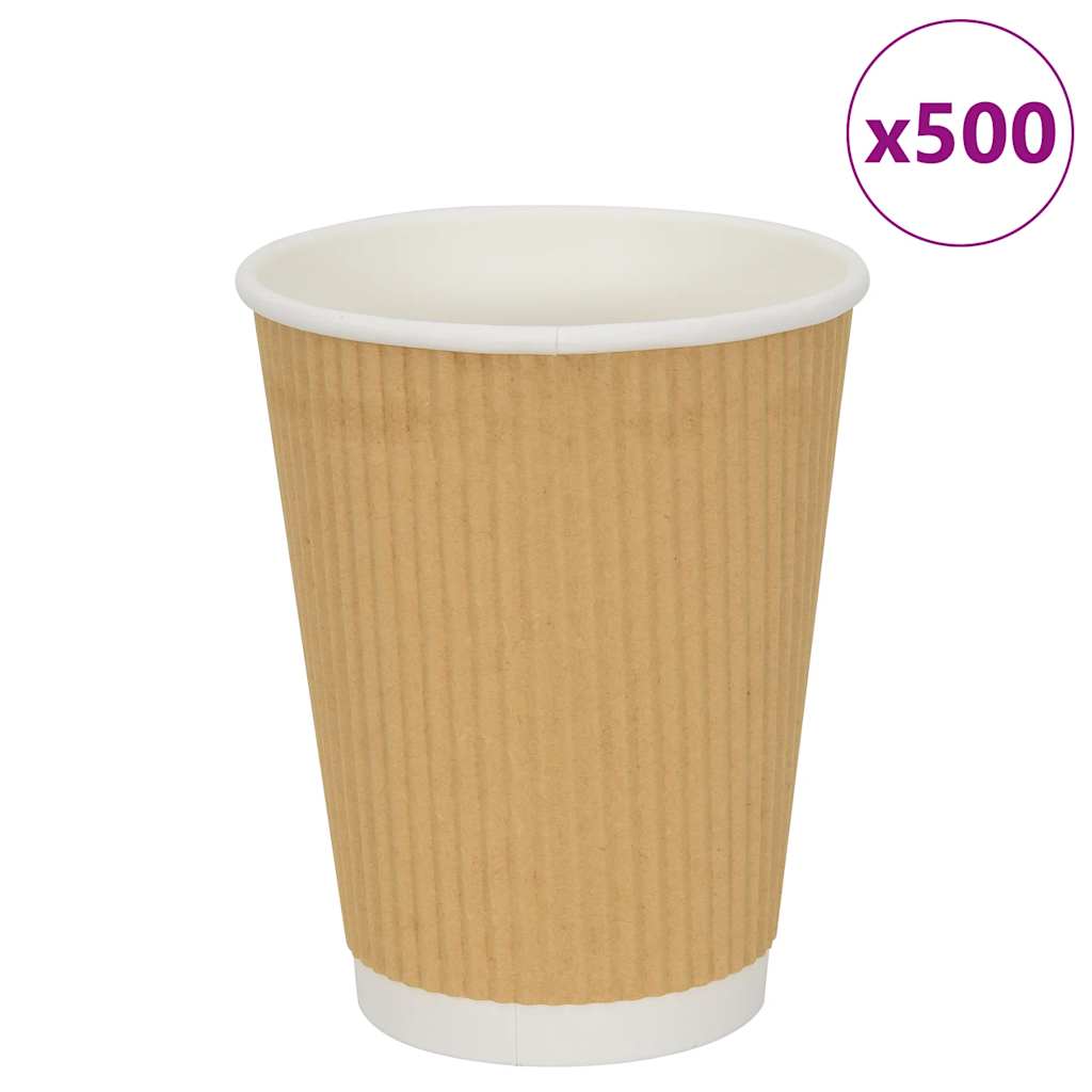 papirnate šalice za kavu 500 kom 12 oz 300 ml smeđe