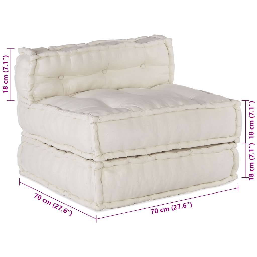 Modularna sofa krem boje 70x70x54, tkanina