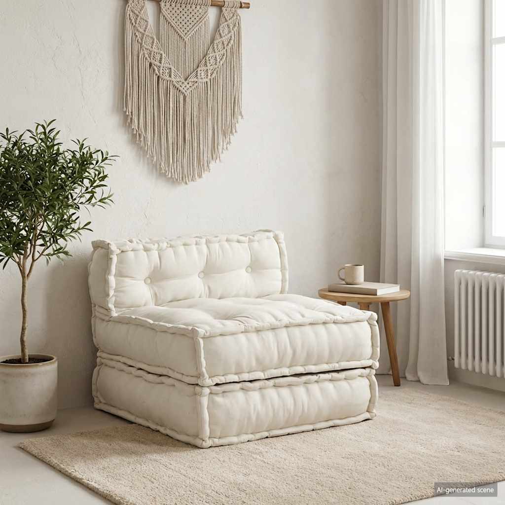 Modularna sofa krem boje 70x70x54, tkanina