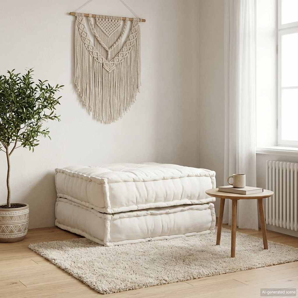 Modularna sofa krem boje 70x70x36, tkanina
