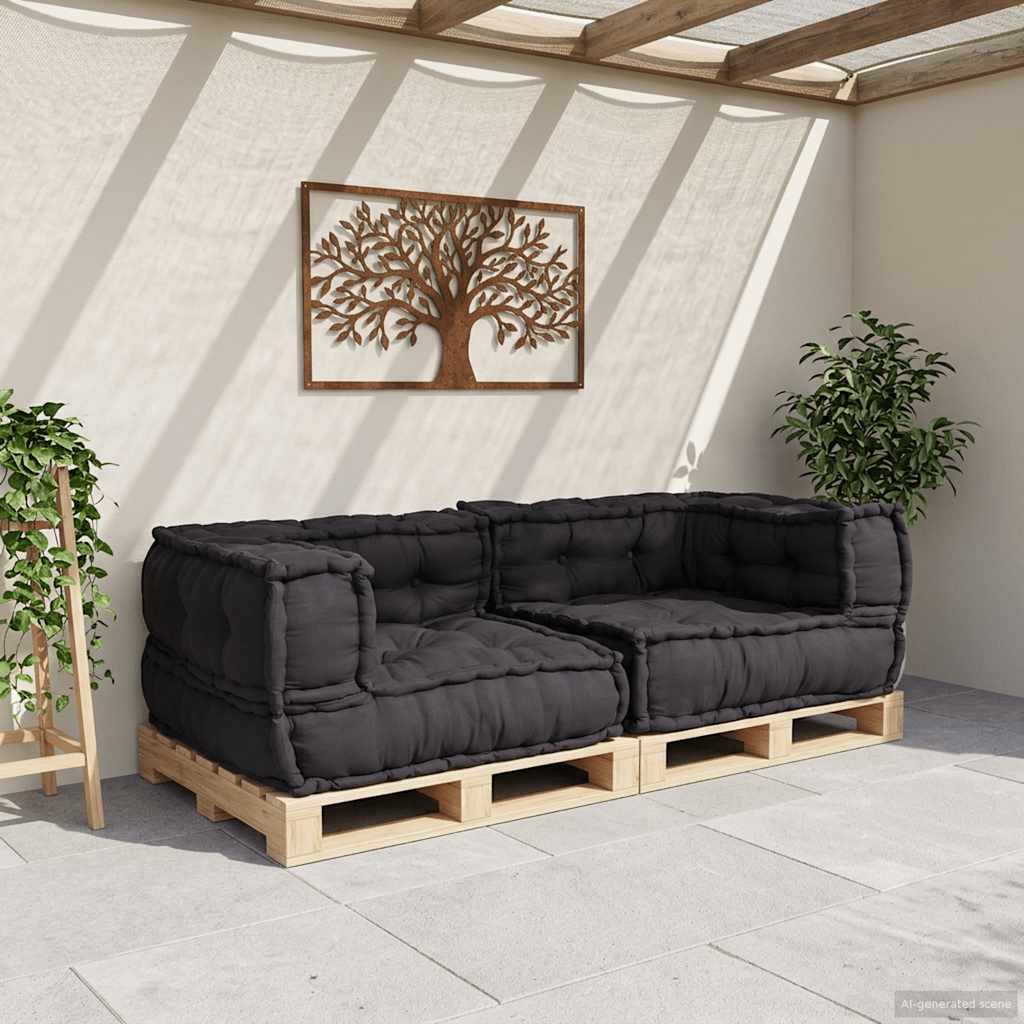 Modularna sofa s 2 sjedišta Antracit 140x70x36 Tkanina