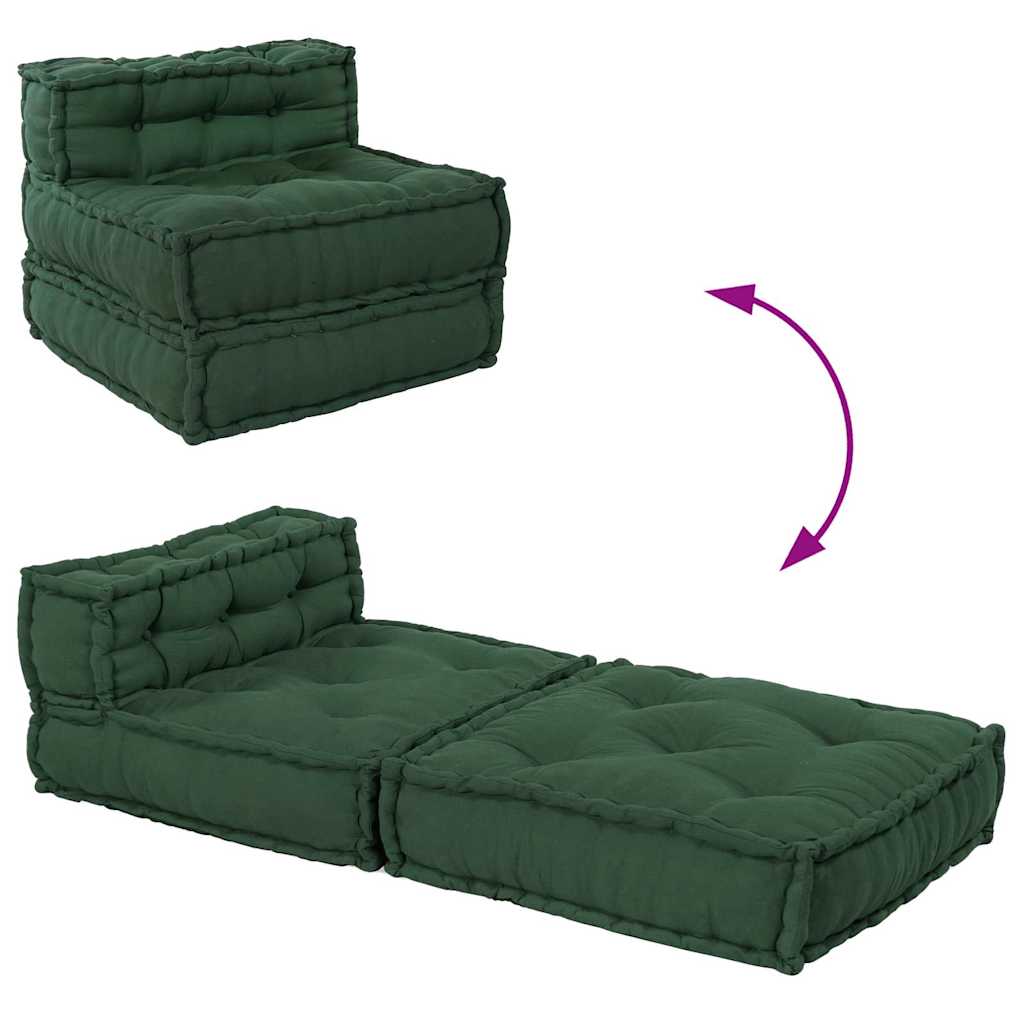 Modularna sofa zelena 70x70x54 tkanina