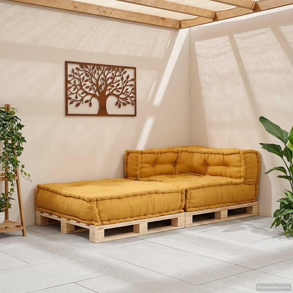 Modularna sofa žuta 70x70x54 tkanina