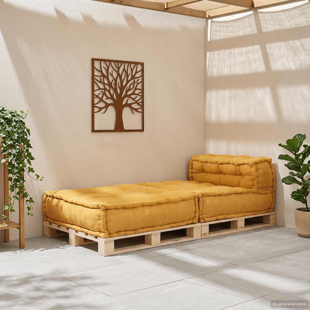 Modularna sofa žuta 70x70x54 tkanina