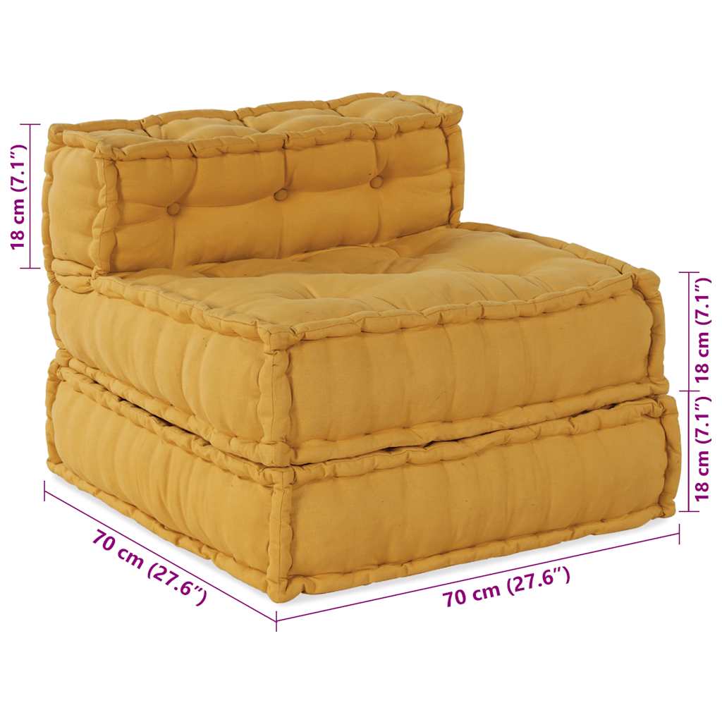 Modularna sofa žuta 70x70x54 tkanina