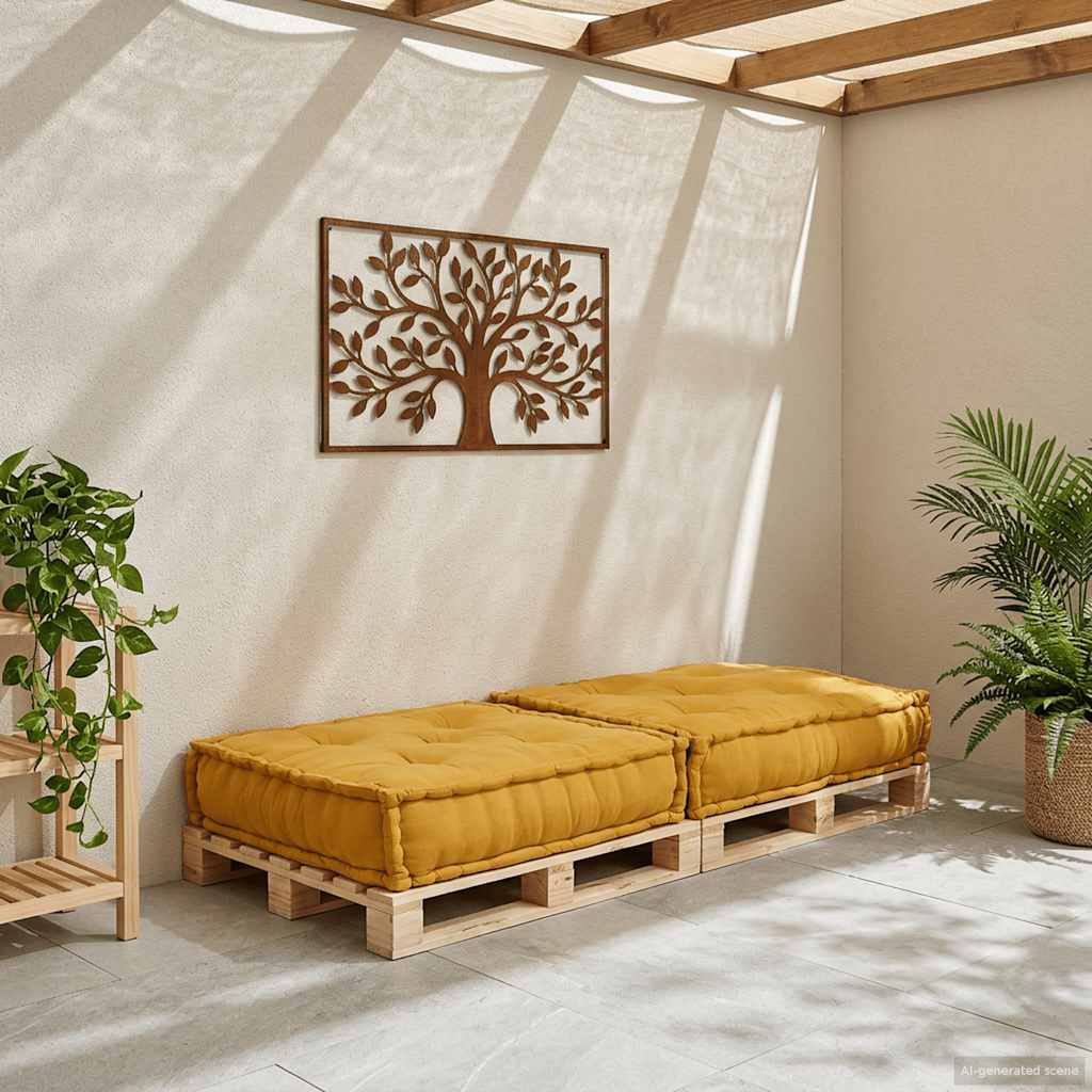 Modularna sofa žuta 70x70x36 tkanina