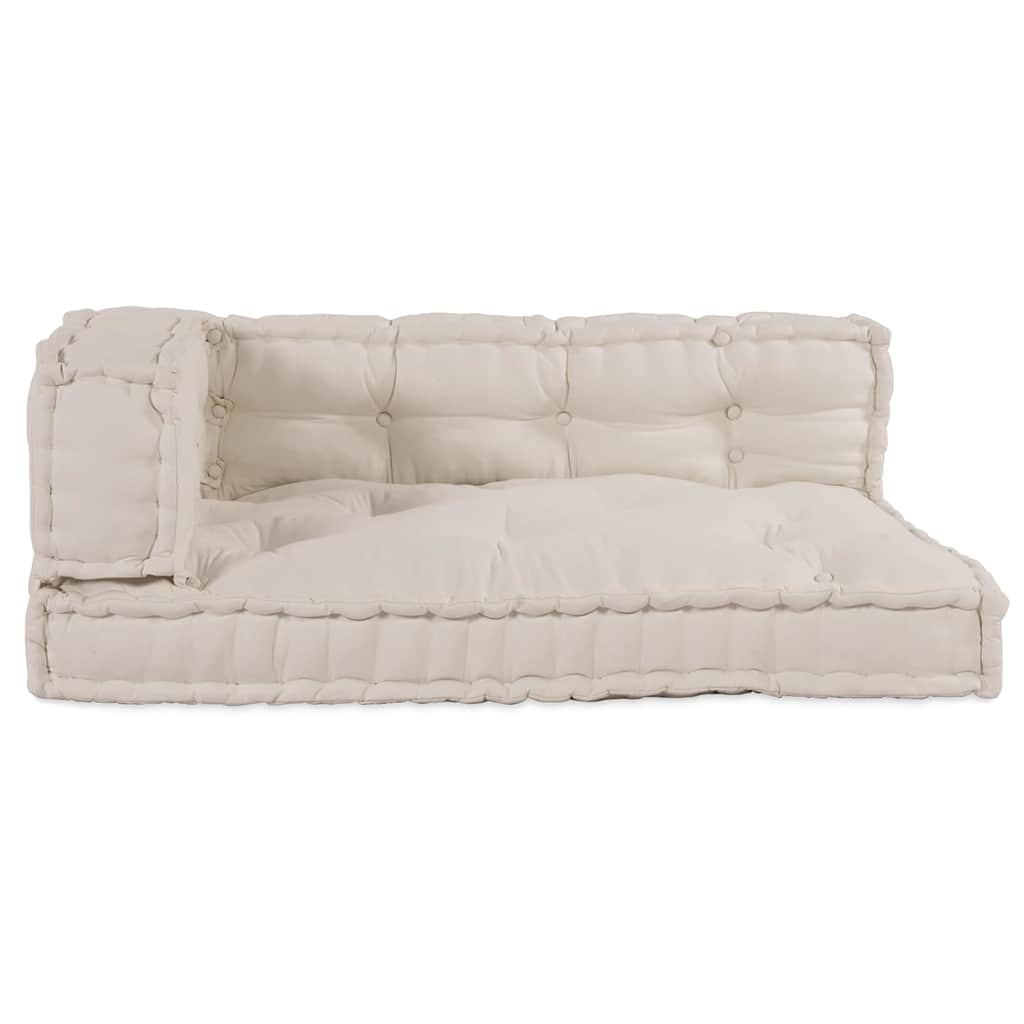Jastučić za paletni kauč 3 pcs Krem 120 x 80 x 34 cm Tkanina