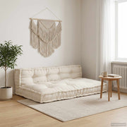 Jastučić za paletni kauč 2 pcs Krem 120 x 80 x 38 cm Tkanina