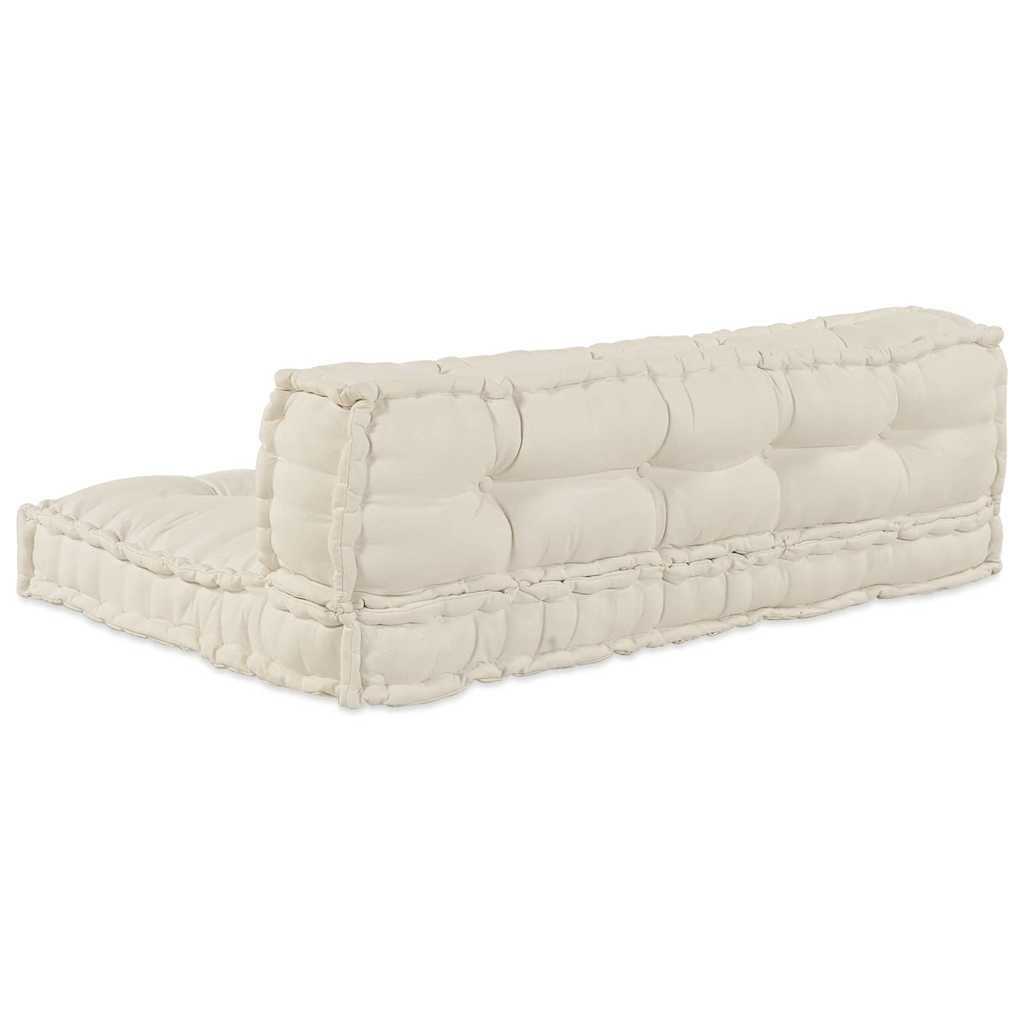 Jastučić za paletni kauč 2 pcs Krem 120 x 80 x 38 cm Tkanina