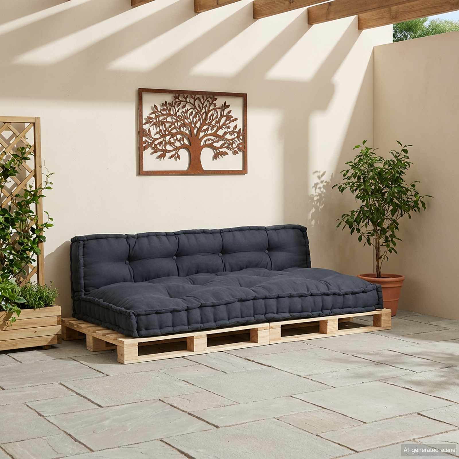 Jastučić za paletni kauč 2 pcs Antracit 120 x 80 x 38 cm