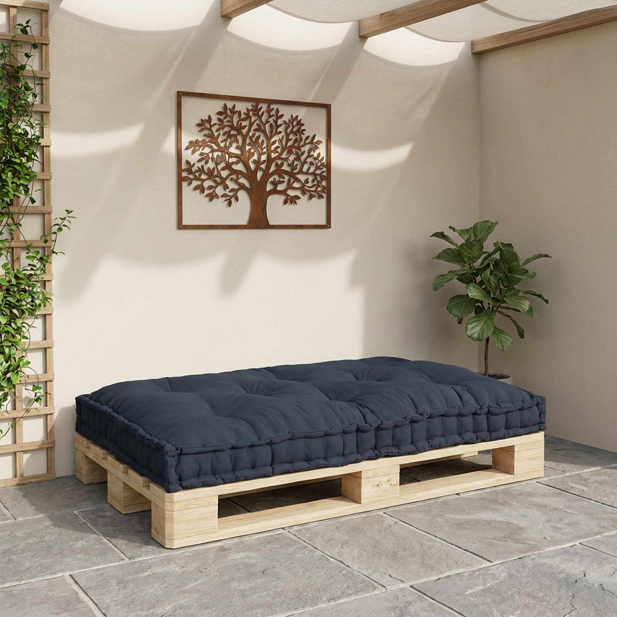 Jastučić za paletni kauč Antracit 120 x 80 x 12 cm Tkanina